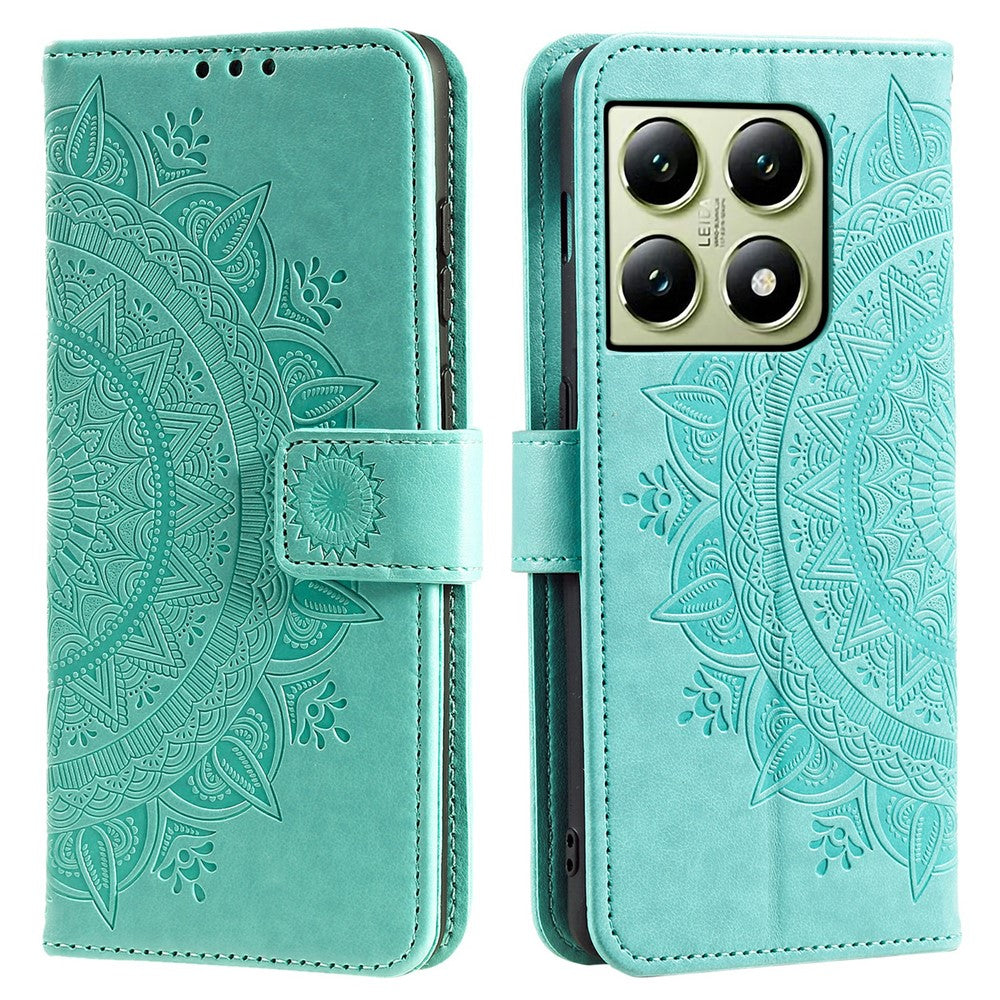 For Xiaomi 14T Stand Case Imprinted Totem PU Leather Wallet Phone Cover