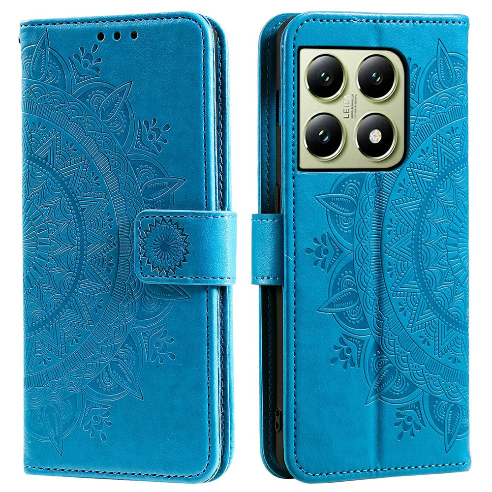 For Xiaomi 14T Stand Case Imprinted Totem PU Leather Wallet Phone Cover