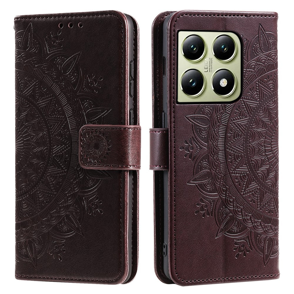 For Xiaomi 14T Stand Case Imprinted Totem PU Leather Wallet Phone Cover