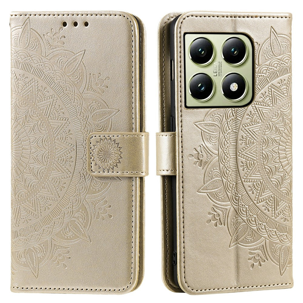 For Xiaomi 14T Stand Case Imprinted Totem PU Leather Wallet Phone Cover