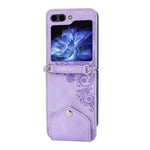 For Samsung Galaxy Z Flip7 FE 5G / Z Flip6 5G Leather Case Multiple Card Slots Phone Cover with Shoulder Strap