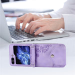 For Samsung Galaxy Z Flip7 FE 5G / Z Flip6 5G Leather Case Multiple Card Slots Phone Cover with Shoulder Strap