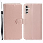 For Samsung Galaxy S24 FE Case Wallet PU Leather Solid Color Phone Cover