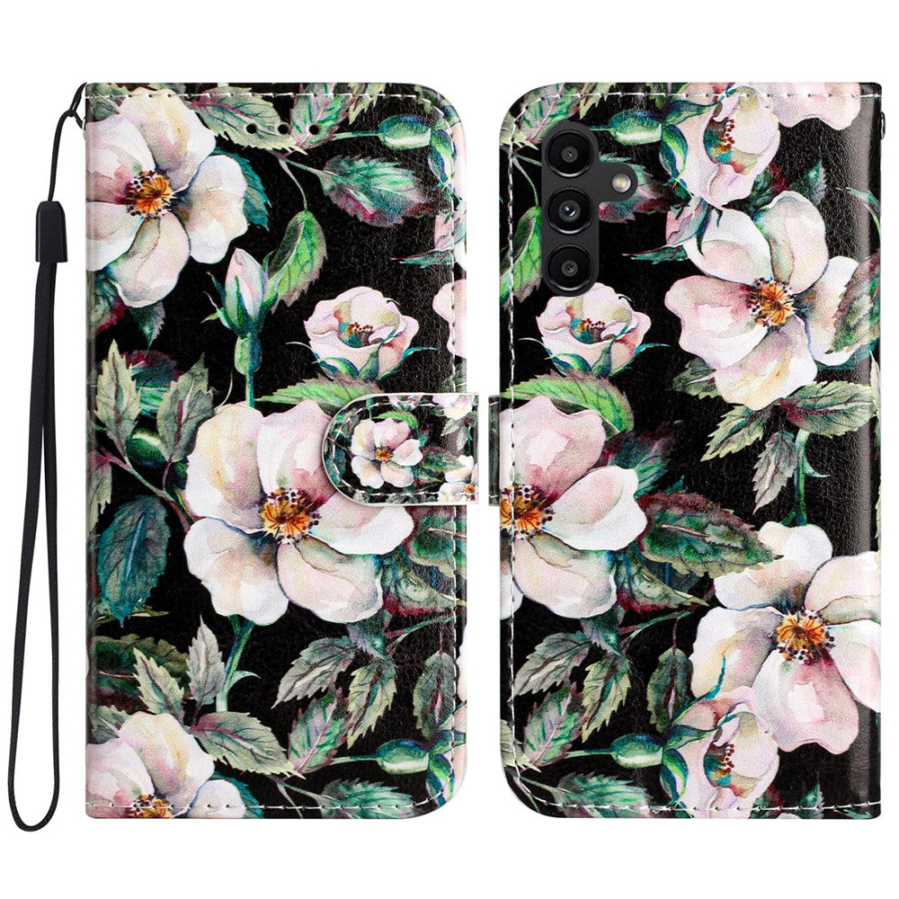 For Samsung Galaxy S24 FE Case Leather Pattern Printing Flip Phone Cover