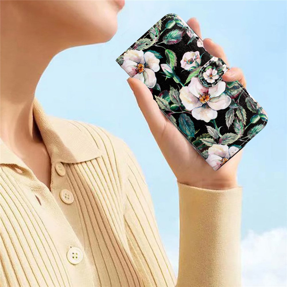 For Samsung Galaxy S24 FE Case Leather Pattern Printing Flip Phone Cover