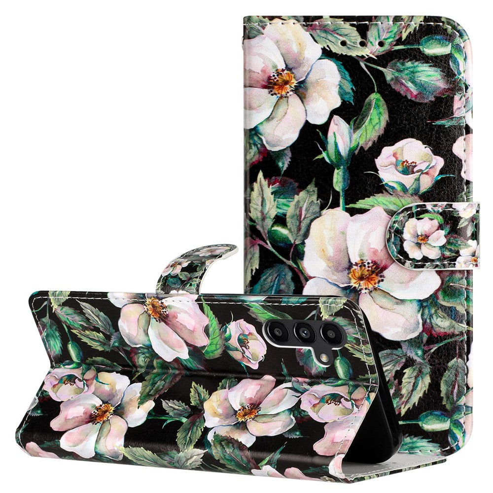 For Samsung Galaxy S24 FE Case Leather Pattern Printing Flip Phone Cover