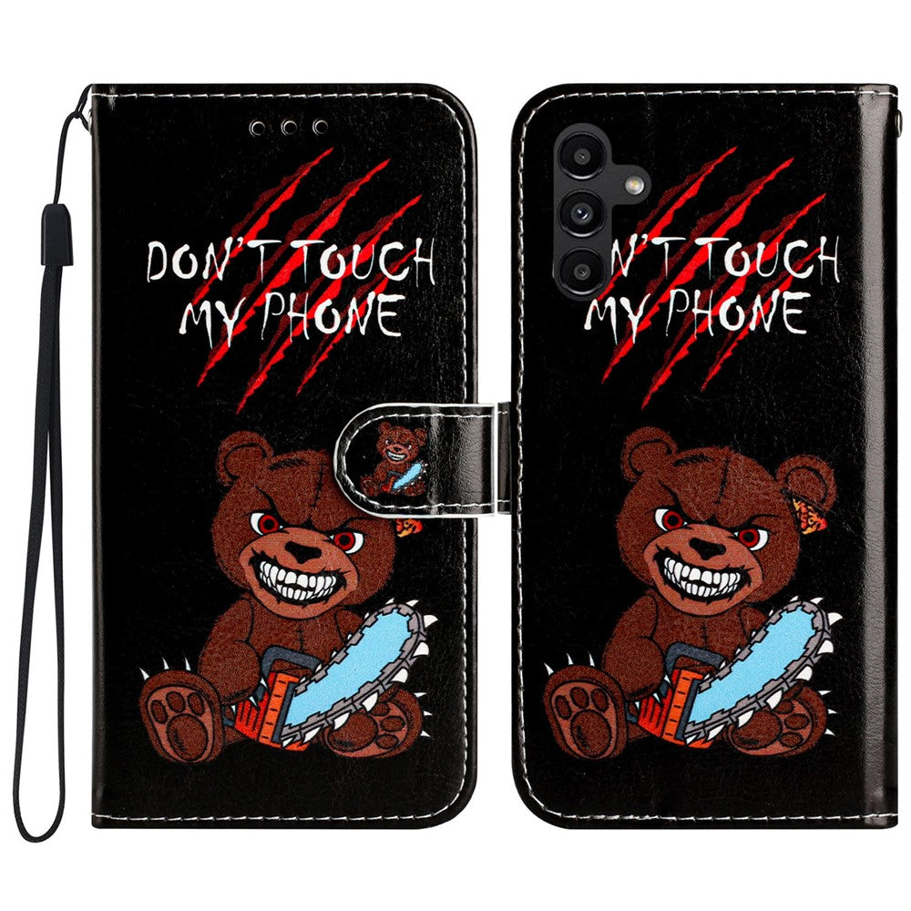 For Samsung Galaxy S24 FE Case Leather Pattern Printing Flip Phone Cover
