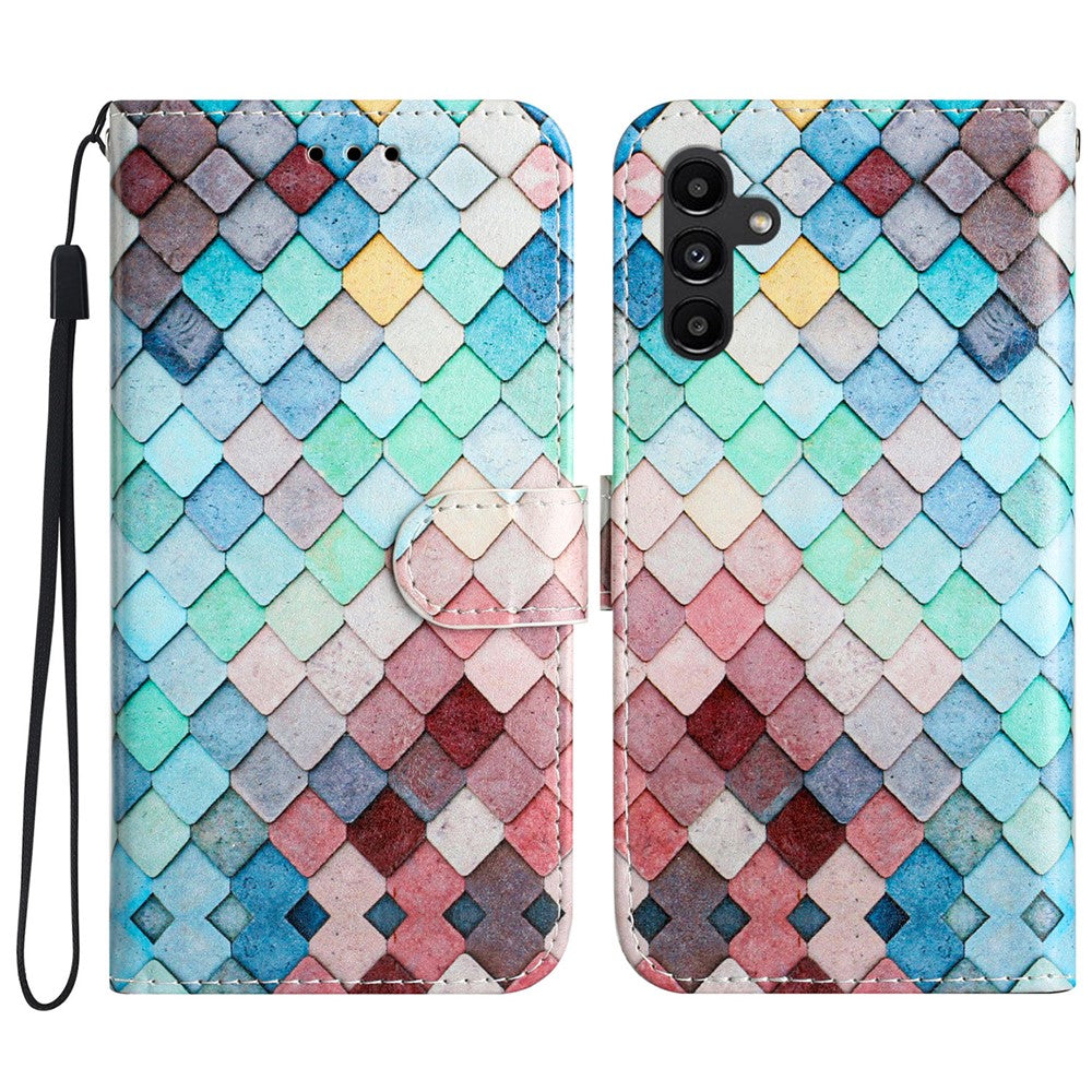 For Samsung Galaxy S24 FE Case Leather Pattern Printing Flip Phone Cover