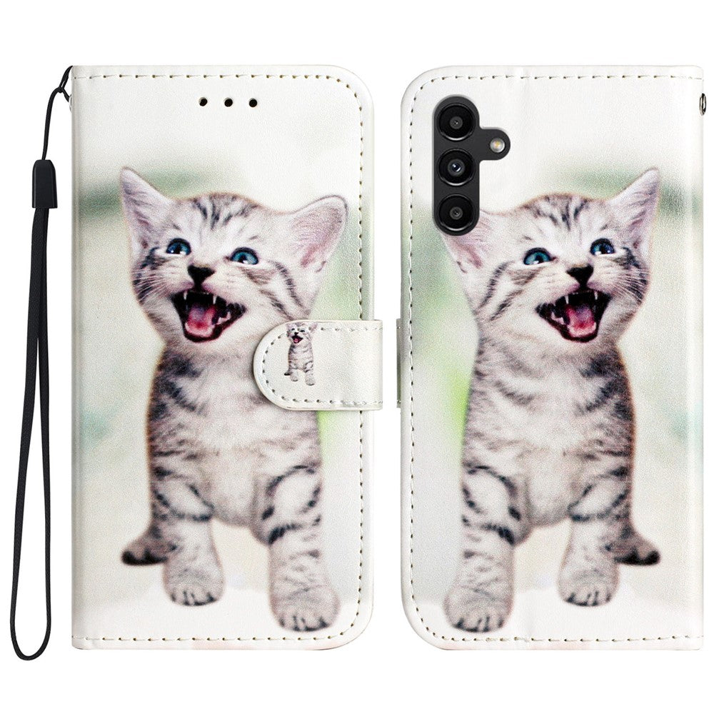 For Samsung Galaxy S24 FE Case Leather Pattern Printing Flip Phone Cover