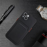 For iPhone 14 Plus Case Card Holder Soft TPU Protective Phone Cover