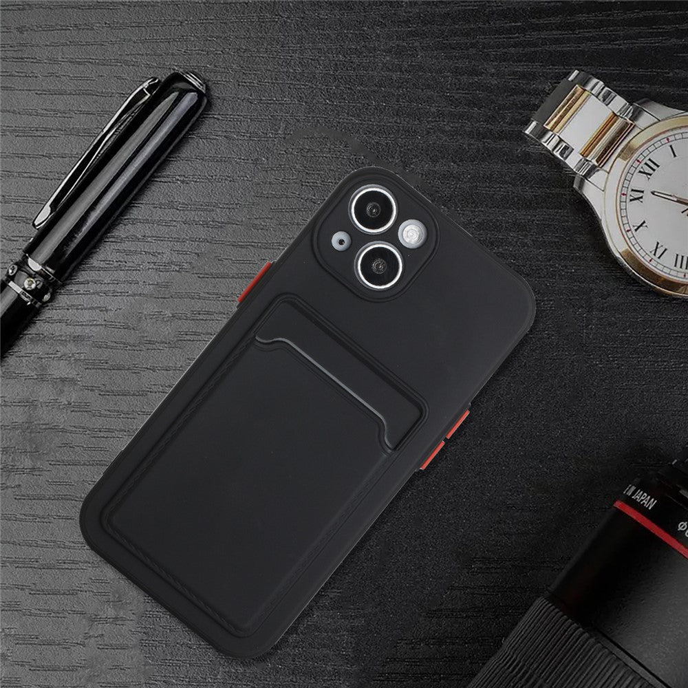 For iPhone 14 Plus Case Card Holder Soft TPU Protective Phone Cover