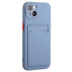 For iPhone 14 Plus Case Card Holder Soft TPU Protective Phone Cover