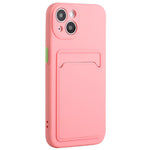 For iPhone 14 Plus Case Card Holder Soft TPU Protective Phone Cover