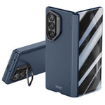 For Samsung Galaxy Z Fold6 5G Case PC Hard Phone Cover with Anti-spy Film, Lens Frame Kickstand