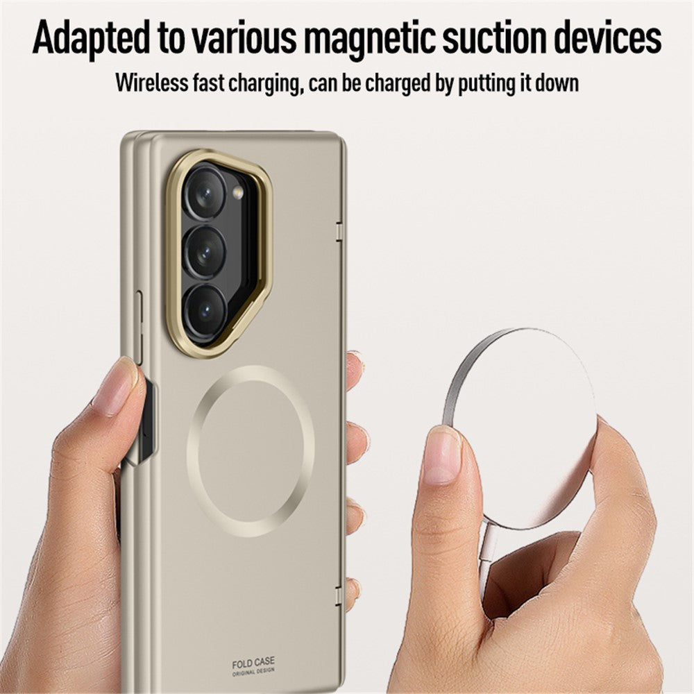 Samsung Galaxy Z Fold6 5G-magnetisk skal, hårdt PC-mobilskal med HD-hærdet glasfilm og støtte