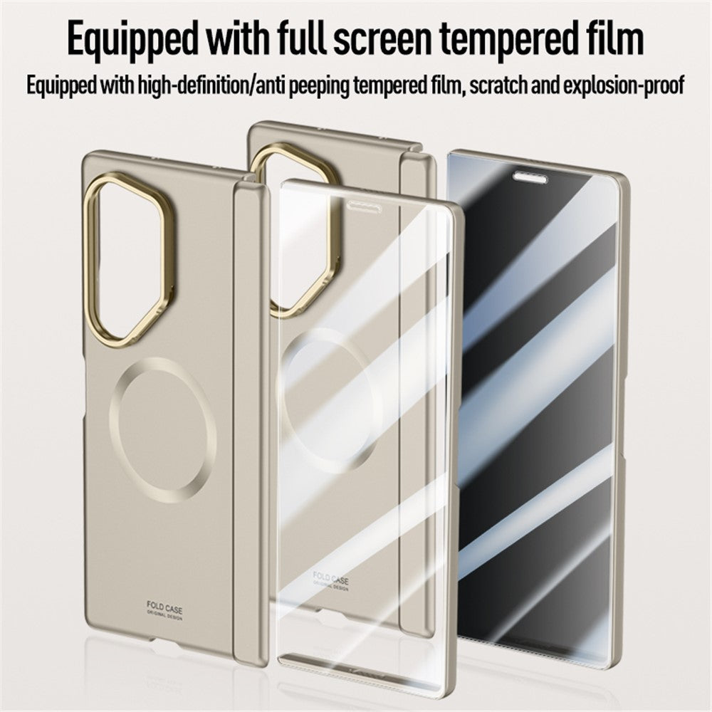 Samsung Galaxy Z Fold6 5G-magnetisk skal, hårdt PC-mobilskal med HD-hærdet glasfilm og støtte