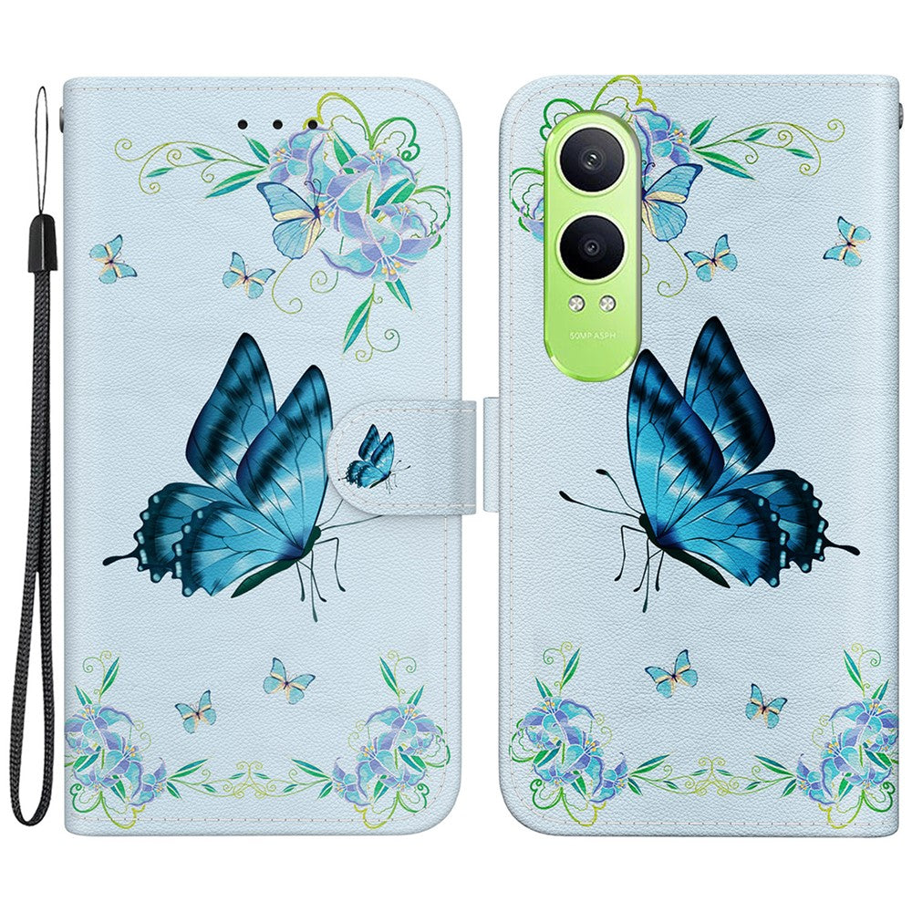 OnePlus Nord CE4 Lite 5G / Oppo K12x 5G (Kina) mobilskal Mönstertryck Läder Plånboksfodral
