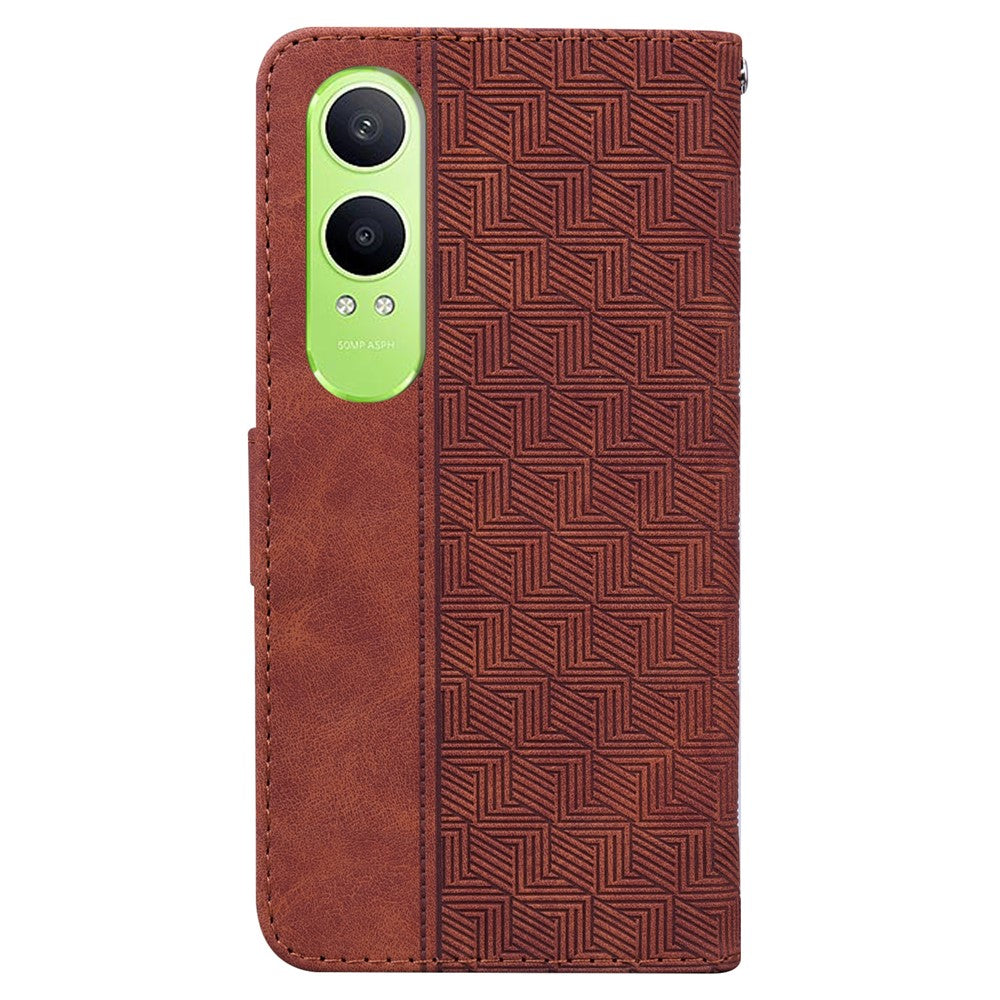 OnePlus Nord CE4 Lite 5G / Oppo K12x 5G (Kina) etui i PU-læder med geometrisk print og tegnebogsfunktion