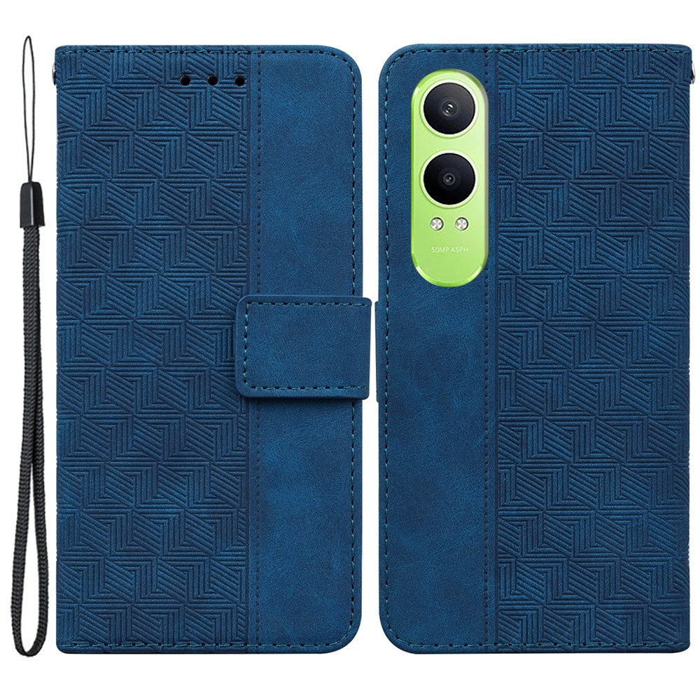 OnePlus Nord CE4 Lite 5G / Oppo K12x 5G (Kina) etui i PU-læder med geometrisk print og tegnebogsfunktion