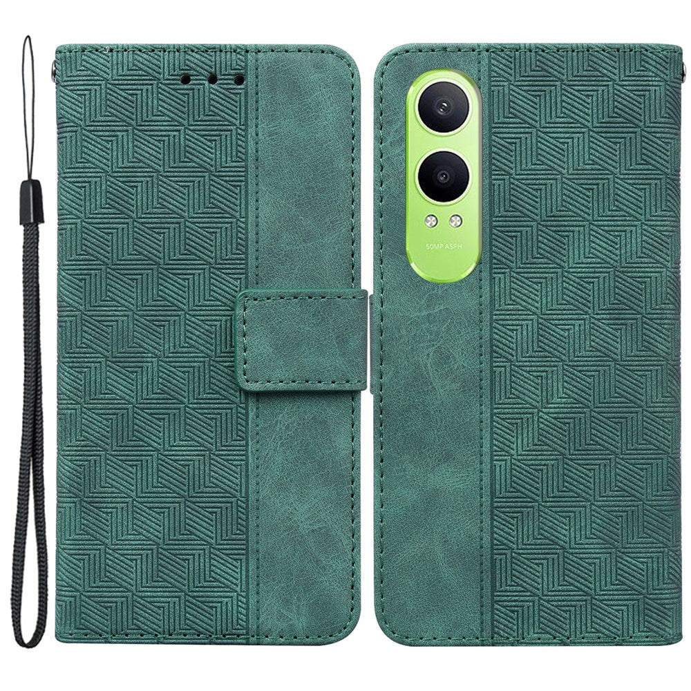 OnePlus Nord CE4 Lite 5G / Oppo K12x 5G (Kina) etui i PU-læder med geometrisk print og tegnebogsfunktion