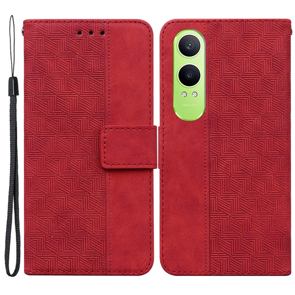 OnePlus Nord CE4 Lite 5G / Oppo K12x 5G (Kina) etui i PU-læder med geometrisk print og tegnebogsfunktion