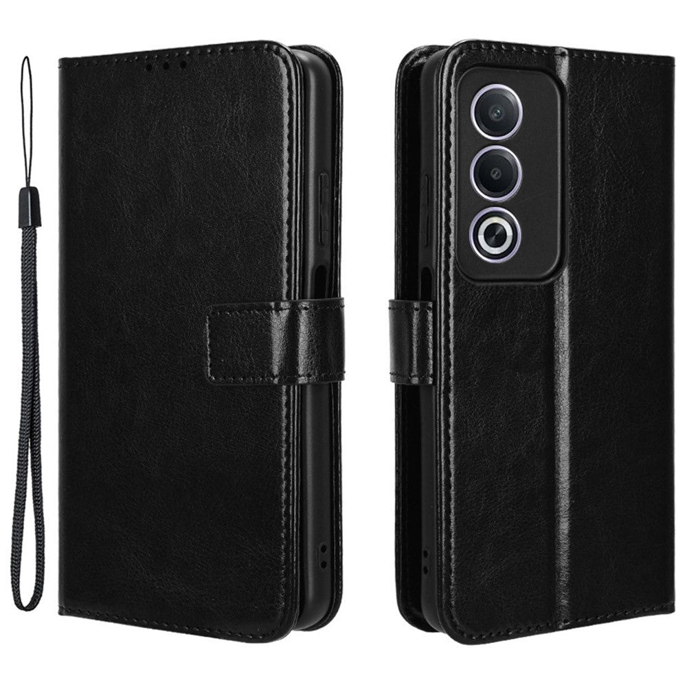 For Oppo A80 5G / A3 Pro (Global) 5G / K12x 5G (India) / A3x 5G (China) Leather Phone Case Wallet Crazy Horse Texture