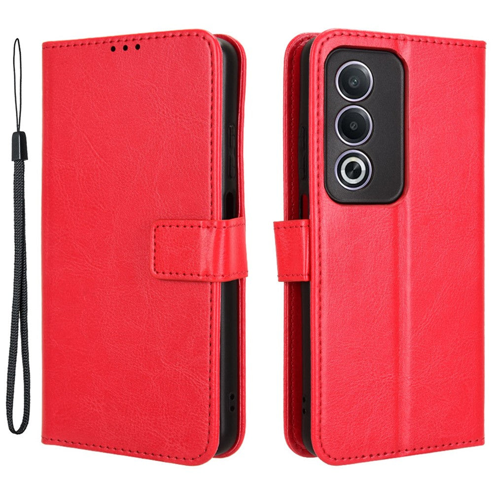 For Oppo A80 5G / A3 Pro (Global) 5G / K12x 5G (India) / A3x 5G (China) Leather Phone Case Wallet Crazy Horse Texture