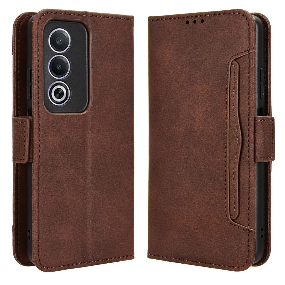 Oppo A80 5G / A3 Pro (Global) 5G / K12x 5G (Indien) / A3x 5G (Kina) Fodral Flera Kortfack Läderställ mobilskal