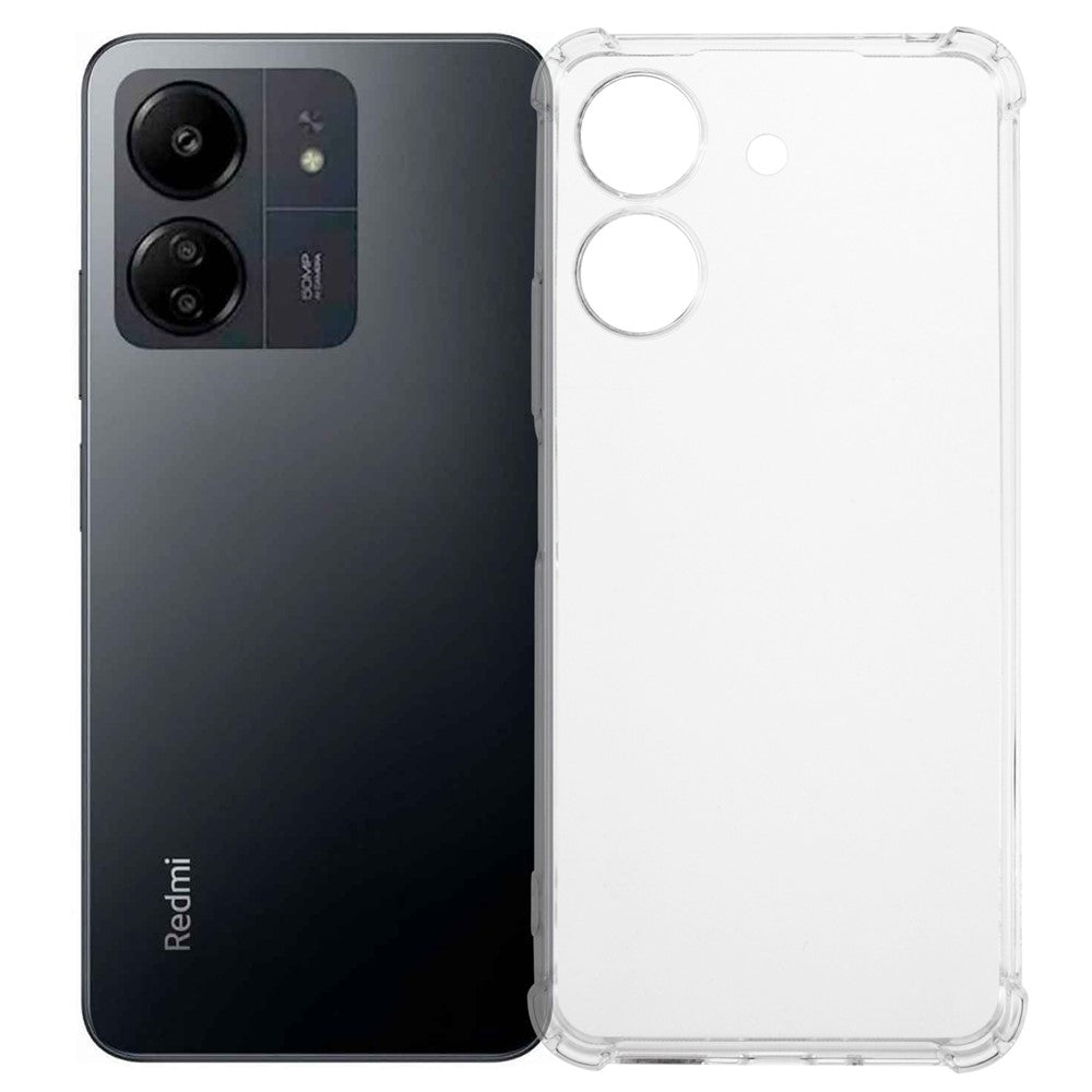 Xiaomi Redmi 13C 4G / Poco C65 4G TPU-fodral Förstärkt Fyra Hörn Genomskinligt mobilskal