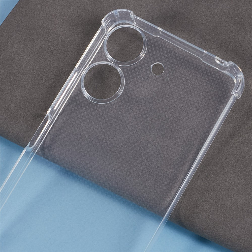 Xiaomi Redmi 13C 4G / Poco C65 4G TPU-fodral Förstärkt Fyra Hörn Genomskinligt mobilskal