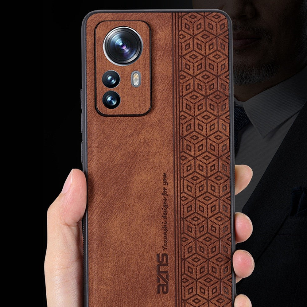 AZNS Fallskyddande mobilskal för Xiaomi 12 Lite 5G, snyggt mönsterpräglat PU-läder + TPU-mobilskyddsskal