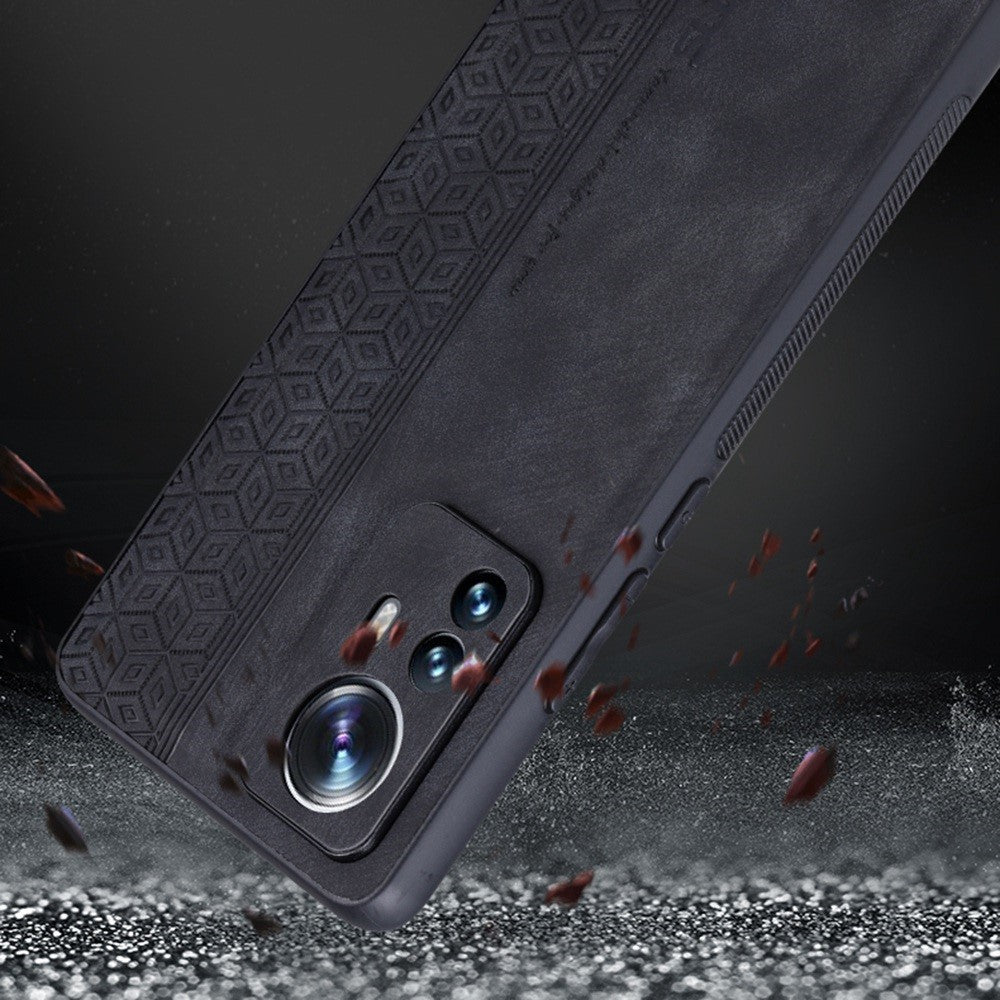AZNS Fallskyddande mobilskal för Xiaomi 12 Lite 5G, snyggt mönsterpräglat PU-läder + TPU-mobilskyddsskal