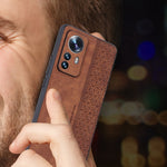AZNS För Xiaomi 12 Pro 5G / 12S Pro 5G / 12 Pro (Dimensity) 5G Stoppsäkert mobilskal Präglat Mönster PU-läderbelagt TPU mobilskal