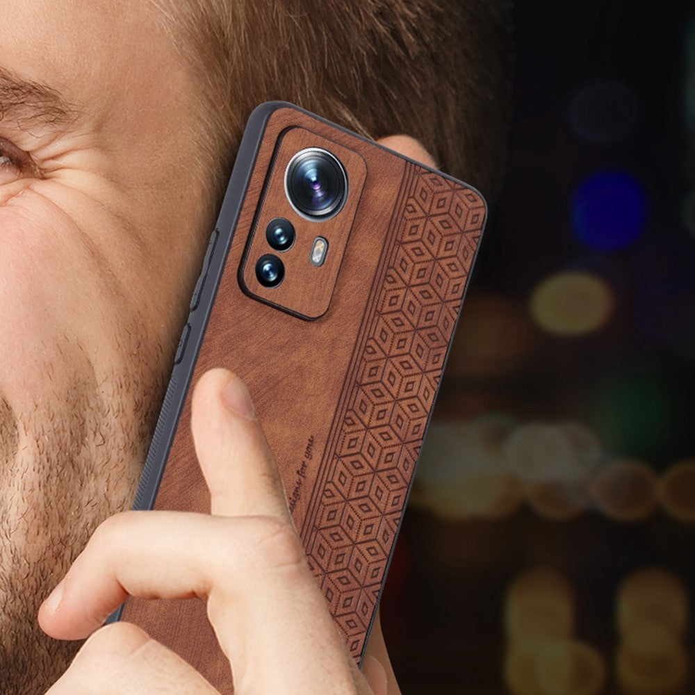 AZNS För Xiaomi 12 Pro 5G / 12S Pro 5G / 12 Pro (Dimensity) 5G Stoppsäkert mobilskal Präglat Mönster PU-läderbelagt TPU mobilskal