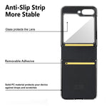 For Samsung Galaxy Z Flip5 5G Case Folding Mirror PU Leather+PC Tote Phone Cover with Back Film