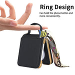 For Samsung Galaxy Z Flip5 5G Case Folding Mirror PU Leather+PC Tote Phone Cover with Back Film