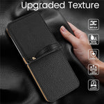 For Samsung Galaxy Z Flip5 5G Case Folding Mirror PU Leather+PC Tote Phone Cover with Back Film