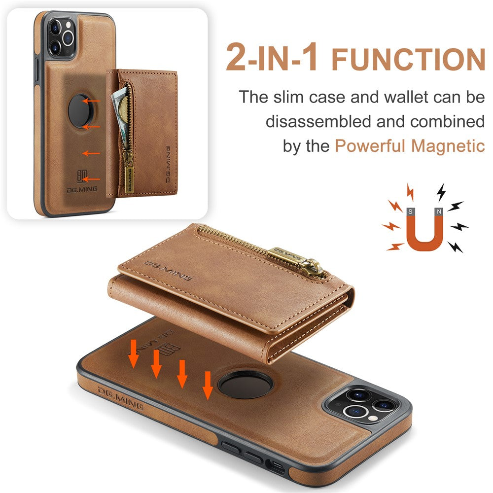DG.MING M5 Series For iPhone 11 Pro Case Detachable Magnetic Leather Phone Cover with Card Slots