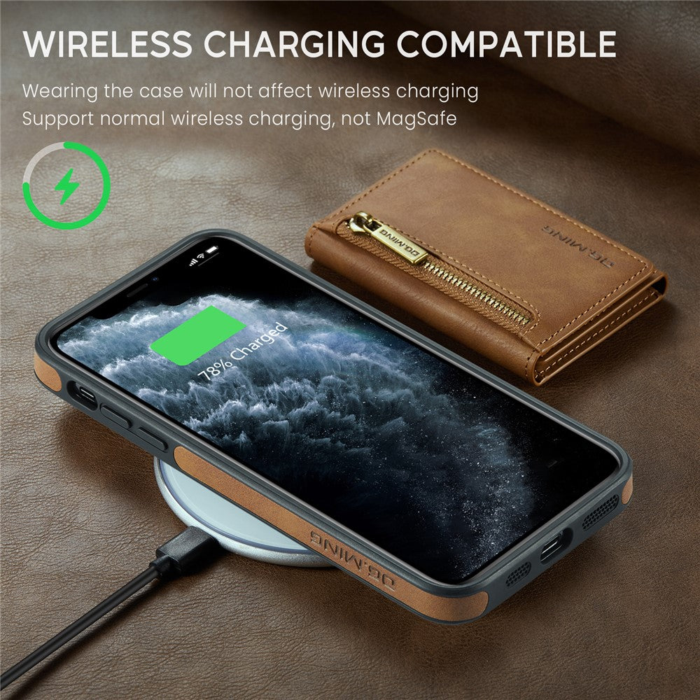 DG.MING M5 Series For iPhone 11 Pro Case Detachable Magnetic Leather Phone Cover with Card Slots