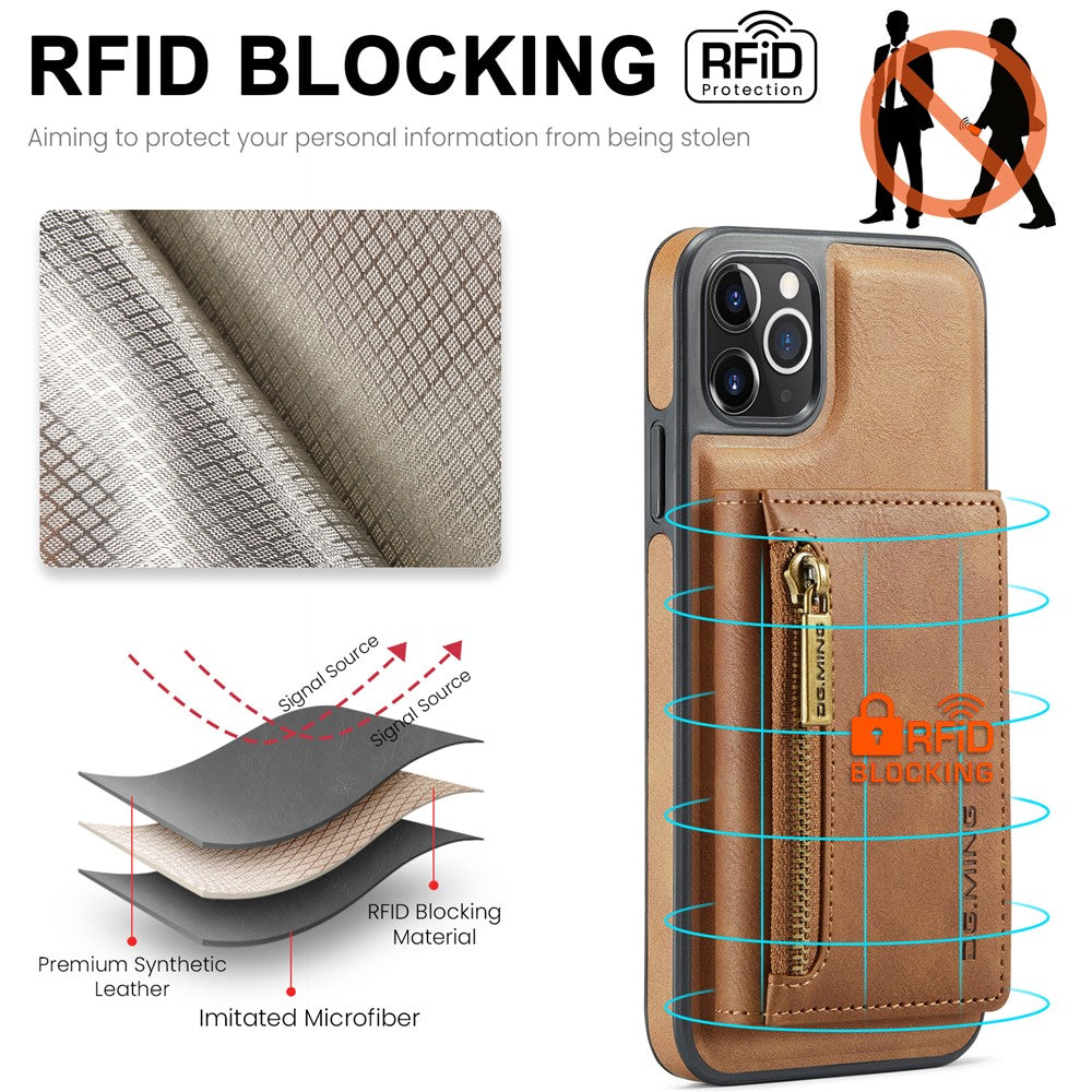 DG.MING M5 Series For iPhone 11 Pro Case Detachable Magnetic Leather Phone Cover with Card Slots