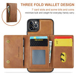 DG.MING M5 Series For iPhone 11 Pro Case Detachable Magnetic Leather Phone Cover with Card Slots
