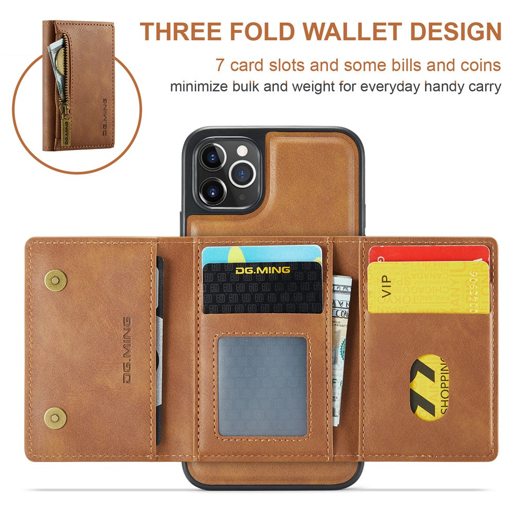 DG.MING M5 Series For iPhone 11 Pro Case Detachable Magnetic Leather Phone Cover with Card Slots
