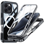 For iPhone 16 Pro Magnetic Case PC + TPU Full Protection Phone Cover with Screen Film