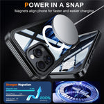 For iPhone 16 Pro Magnetic Case PC + TPU Full Protection Phone Cover with Screen Film