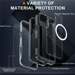 For iPhone 16 Pro Magnetic Case PC + TPU Full Protection Phone Cover with Screen Film
