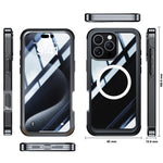 For iPhone 16 Pro Magnetic Case PC + TPU Full Protection Phone Cover with Screen Film