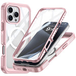 For iPhone 16 Pro Magnetic Case PC + TPU Full Protection Phone Cover with Screen Film
