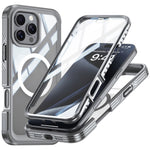 For iPhone 16 Pro Magnetic Case PC + TPU Full Protection Phone Cover with Screen Film