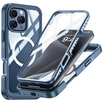 For iPhone 16 Pro Magnetic Case PC + TPU Full Protection Phone Cover with Screen Film