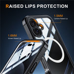 Til iPhone 16 Plus Magnetisk Etui med Skærmfilm Fuld Beskyttelse PC + TPU Telefoncover